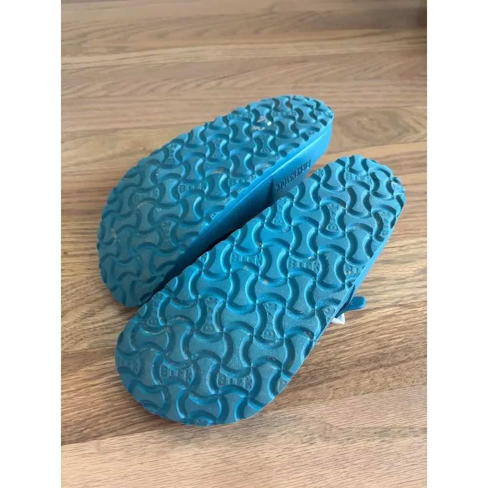 Birkenstock Gizeh EVA Sandals Teal Blue Thong Flip Flop Waterproof Girls Size 12